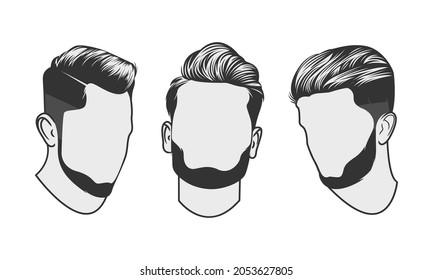 Faceless Hairstyle Vector Illustration Collection