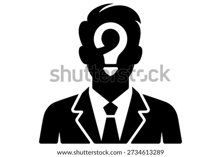 Faceless individual, representing mystery or uncertainty, rendered as silhouette