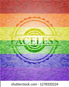 Faceless lgbt colors emblem 