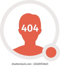 Faceless male silhouette vector empty state avatar icon. Businessman. Editable 404 not found persona for UX, UI design. Cartoon profile picture with red dot. Colorful website, mobile error user badge