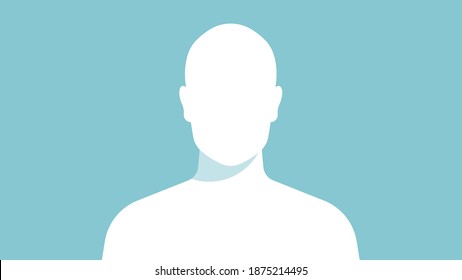 Faceless man. Abstract silhouette of person. The figure of man without a face. Front view. Silhouette of a human body to the waist. Vector illustration.