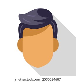 Faceless man avatar icon in a flat design with long shadow