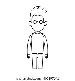 faceless man cartoon icon image 