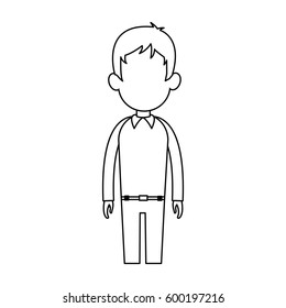 faceless man cartoon icon image 