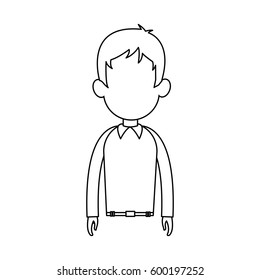 faceless man cartoon icon image 