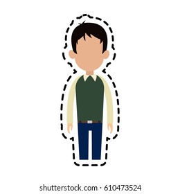 faceless man cartoon icon image 