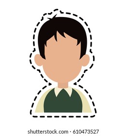 faceless man cartoon icon image 