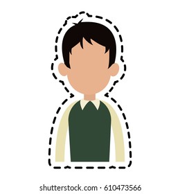 faceless man cartoon icon image 