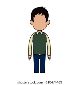faceless man cartoon icon image 