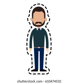 faceless man cartoon icon image 