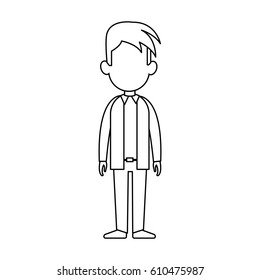 faceless man cartoon icon image 