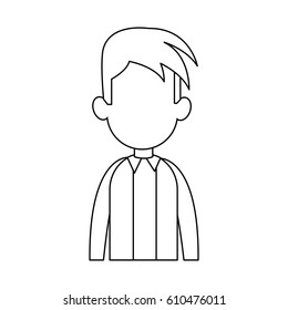 faceless man cartoon icon image 
