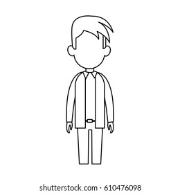 faceless man cartoon icon image 