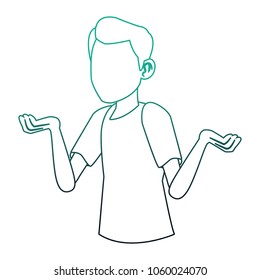 Faceless man confused