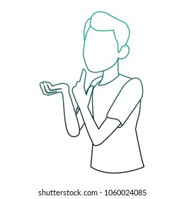 Faceless man confused