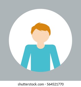 faceless man emblem within round colored frameicon image vector illustration design 