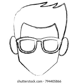 Faceless man with glasses