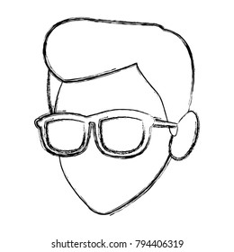 Faceless man with glasses