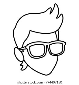 Faceless man with glasses