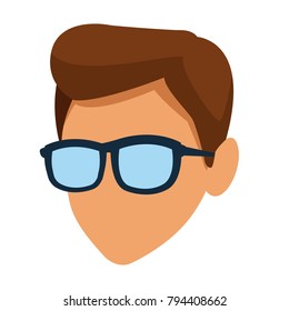 Faceless man with glasses