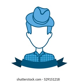 faceless man with hat icon image vector illustration design 