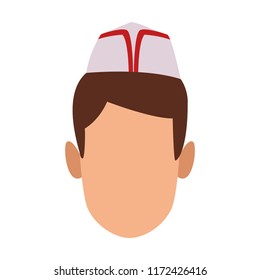 Faceless man head with restaurant hat