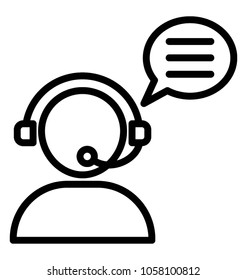A faceless man with headphone and chat bubble concept of call assistance