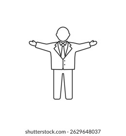 Ícone de homem sem rosto isolado no fundo branco. Símbolo de personagem masculino moderno, simples, vetor, ícone para design de site, aplicativo móvel, ui. Ilustração de vetor