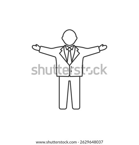 Faceless man icon isolated on white background. Male character symbol modern, simple, vector, icon for website design, mobile app, ui. Vector Illustration