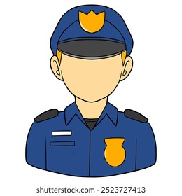 Hombre sin rostro Ilustración de la policía Dibujado a mano Vector aislado