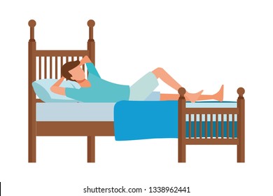 faceless man resting bed