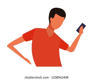 faceless man smartphone