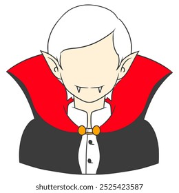 Hombre sin rostro Vampiro ilustración dibujado a mano Vector aislado