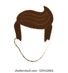 faceless man with vintage hairstyle icon image vector illustration design 