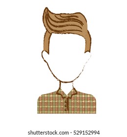 faceless man with vintage hairstyle icon image vector illustration design 