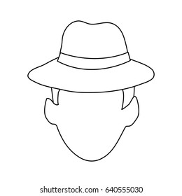 faceless man wearing hat icon image 