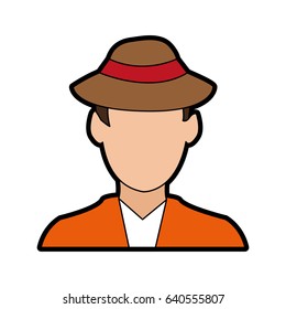 faceless man wearing hat icon image 