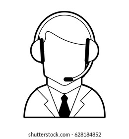 faceless man wearing headset icon image 