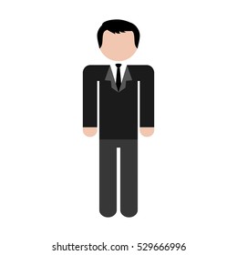 faceless man wearing suit  icon image vector illustration design 