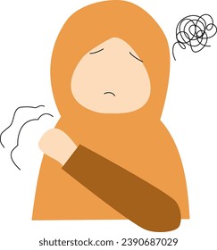 faceless muslim woman is not feeling well