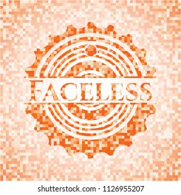 Faceless orange mosaic emblem