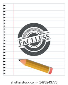 Faceless pencil draw. Vector Illustration. Detailed.