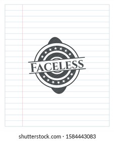 Faceless pencil draw. Vector Illustration. Detailed.