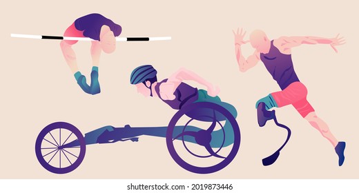Faceless people with disabilities do sport