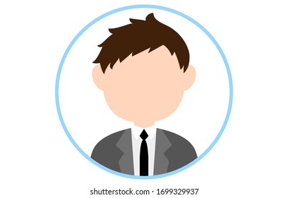 Faceless person icon with blue frame