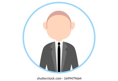 Faceless person icon with blue frame