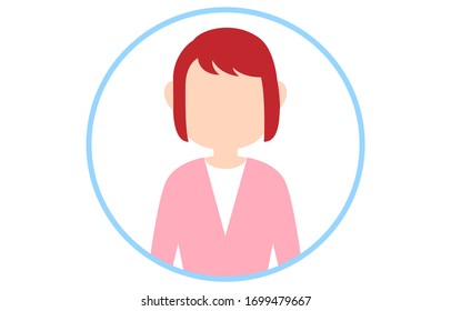 Faceless person icon with blue frame
