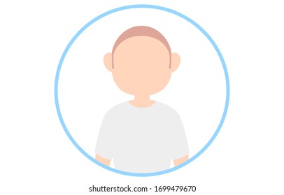 Faceless person icon with blue frame