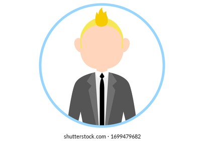 Faceless person icon with blue frame
