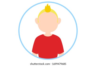 Faceless person icon with blue frame